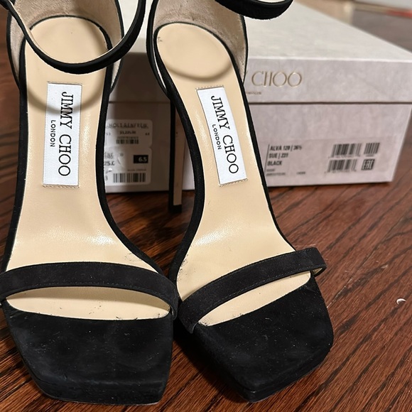 Jimmy Choo - . Size 6.5 suede Black- worn once PERFECT condition - Picture 6 of 8